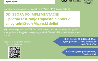 Vabilo na delavnico: Trajnostne prakse v vinogradništvu